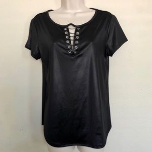 Like New Rock & Republic Black Silk Top